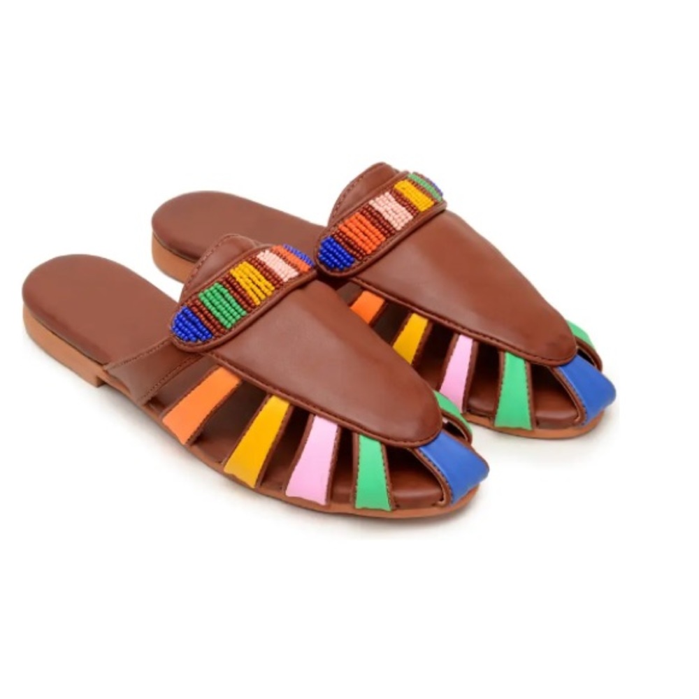 FARM Rio beaded mule NWT